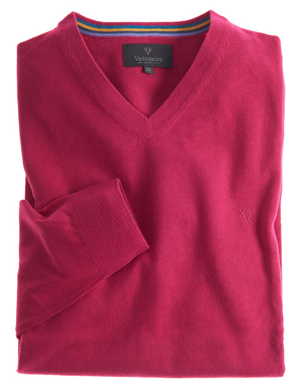 Mens V-Neck Jumper Cotton Cashmere 
