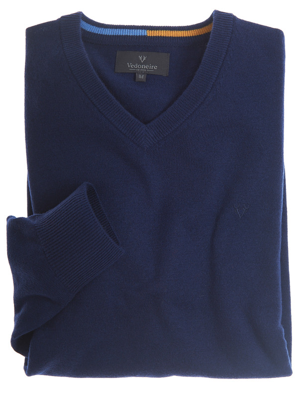 Mens Wool Mix V-Neck Jumper - Vedoneire