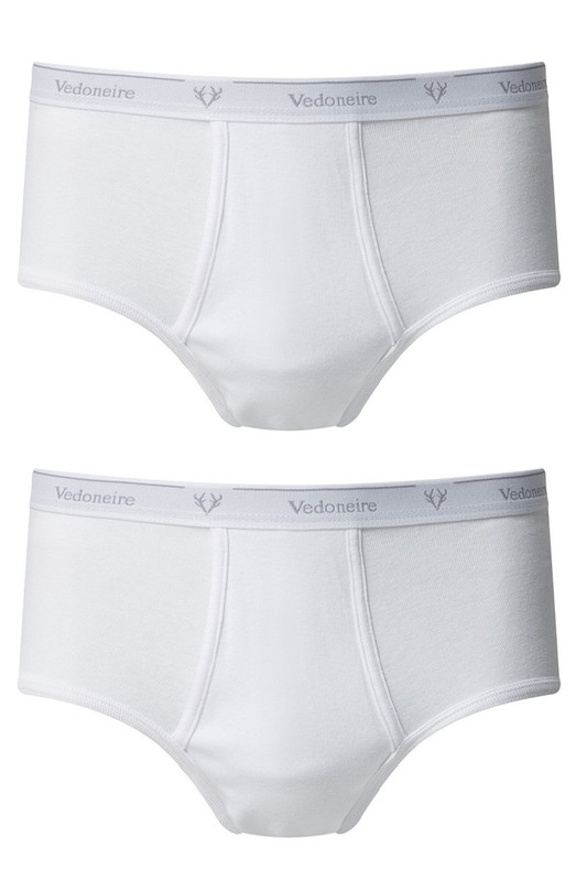 Mens White Briefs Twin Pack
