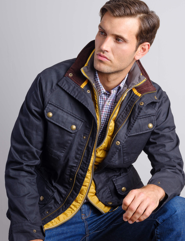 mens short wax jacket