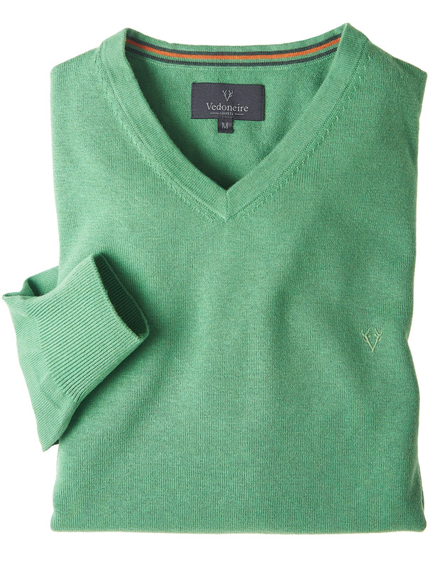 V neck cotton cashmere knit by Vedoneire of Ireland