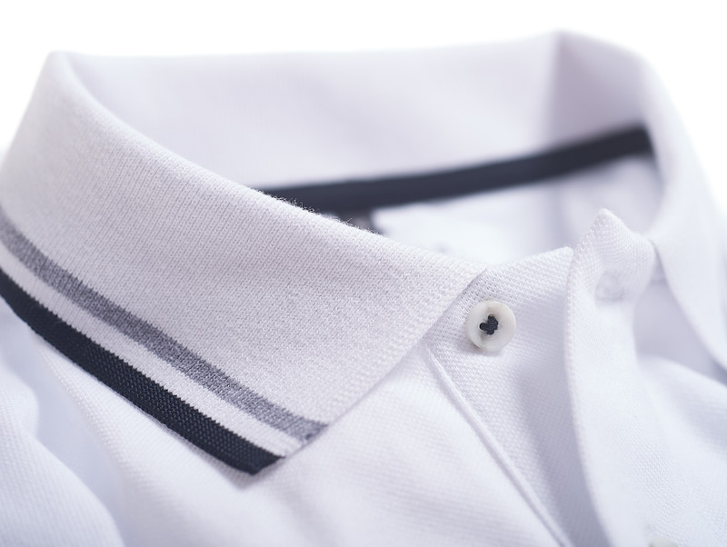 White pique polo with pocket, by Vedoneire of Ireland