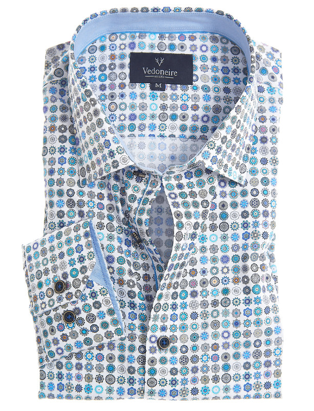 Men's  Fine Cotton Printed Shirt (2261) Tropical
