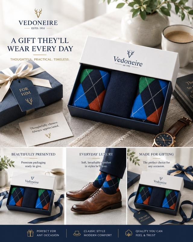 Men's 3 Pack Box Sock  ( Combo 6)