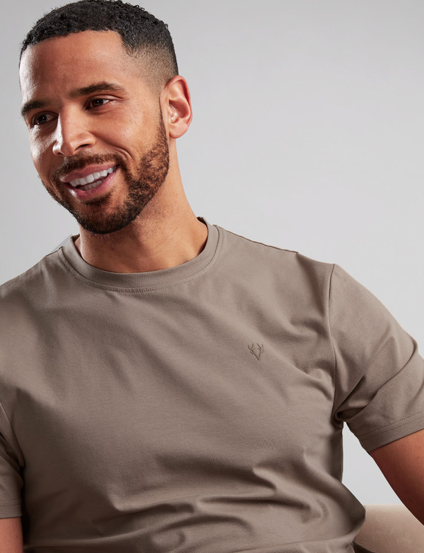 Soft cotton men's t-shirt , taupe, by Vedoneire of Ireland