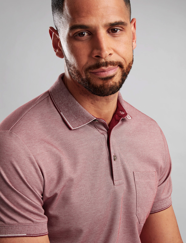 Men's two tone polo with chest pocket by Vedoneire of Ireland
