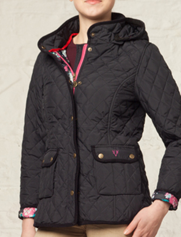 womens quilted coat with hood