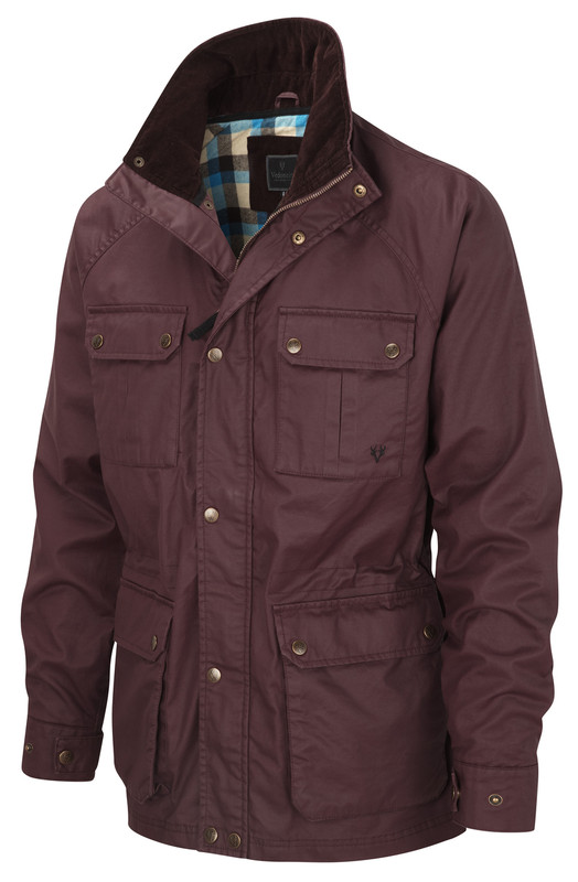 Mens Wax Jacket by Vedoneire of Ireland in Burgundy