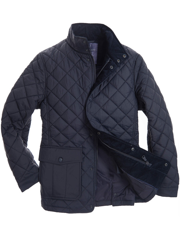 Mens Quilted Padded Jacket Style 3186 Navy
