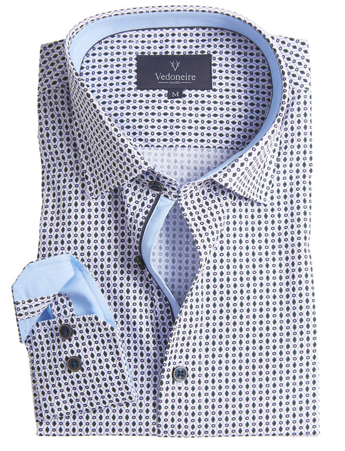 Men's fine cotton printed shirt | Vedoneire of Ireland