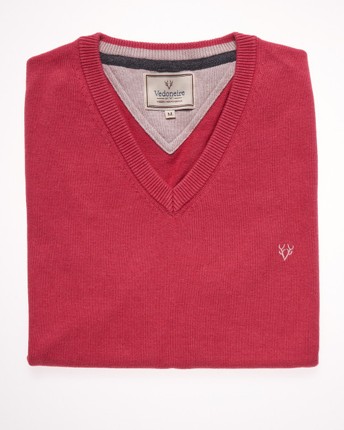 4330 Navy Vedoneire Mens Cotton Sleeveless Jumper