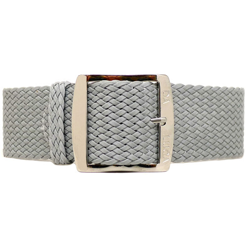 Braided Nylon Perlon Watch Strap - Grey (Polished Buckle) Perlon Watch Straps