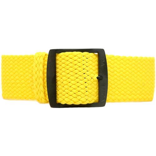 Braided Nylon Perlon Watch Strap - Yellow (PVD Buckle) Perlon Watch Straps