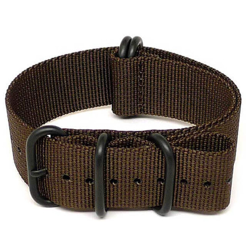 Ballistic Nylon Military Watch Strap - Brown (PVD Buckle) Military Watch Straps