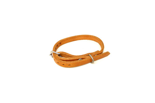 Handmade 1/2" Natural Leather Dog Collar - Small (SKU CS)