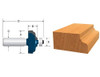 1-3/8" Bosch Carbide-Tipped Ogee Router Bit with Fillet showing measurements next to example wood