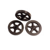 3 durable polypropylene 5-spoke black front wheels for balsa wood or basswood CO2 dragsters