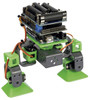 green and black 2-legged Velleman ALLBOT modular and expandable robot system for use with Arduino