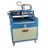 blue and white Baileigh Plasma steel-frame Cutting Table model number PT-22 with green A80 Cutter