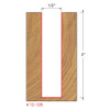 graphic showing side profile of cut made with 1/2" x 2" carbide-tipped double flute straight router bit including measurements