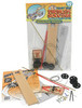 ABS Mousetrap Vehicle Kit includes mousetrap, 4 black wheels, 2 steel axles, screws and activity guide