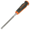3/8" wide wood chisel with 5-1/2" long high carbon steel blade that's precisely honed and sharpened