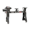 black 18" x 36" Laguna Revo Wood Lathe with steel bed, cast iron headstock, quick release handle