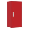 Shure Space Saver Deluxe Storage Cabinet with hinge on right side in red color is 30"W, 21"D, 80"H