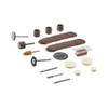 all 52 pieces of Dremel General Purpose Kit including mandrels, sanding discs, polishing compound and more