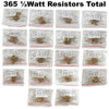 365 piece 1/2 Watt Resistor Kit includes commonly used values and Resistor Color Guide and Reference Guide