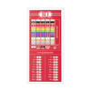 back of spark fun resistor kit has color coding chart to identify resistor color codes