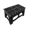 Performance Tool black Folding Step Stool with rubber treads and foot pads for non-skid performance