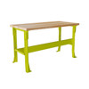 Diversified Spaces Maple Top Industrial Workbench, 60"W x 30"D, Lime