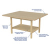Hann Project/STEM Worktable 64"W x 54"D x 36"H, Maple Top