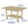 Hann Project/STEM Worktable 60"W x 42"D x 36"H, Maple Top, Casters