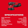 Milwaukee FUEL M18 18V Random Orbit Sander, 5"