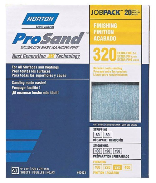 Sndpapr Prosand Schleifpapier – Körnung P320, 9x11 Zoll, Verstopft Nicht