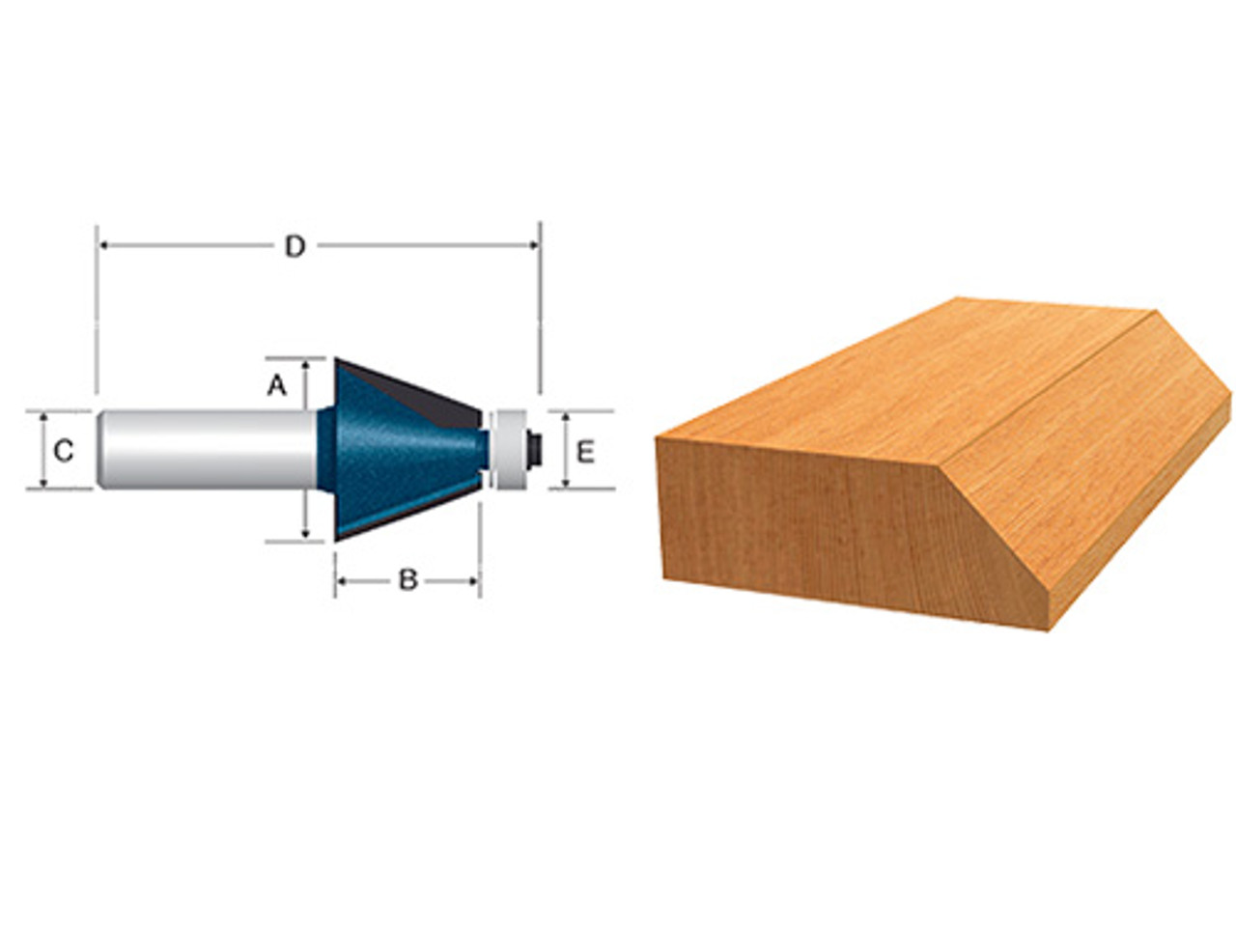 Bosch Carbide Tipped Chamfer Router Bit 1 5 16