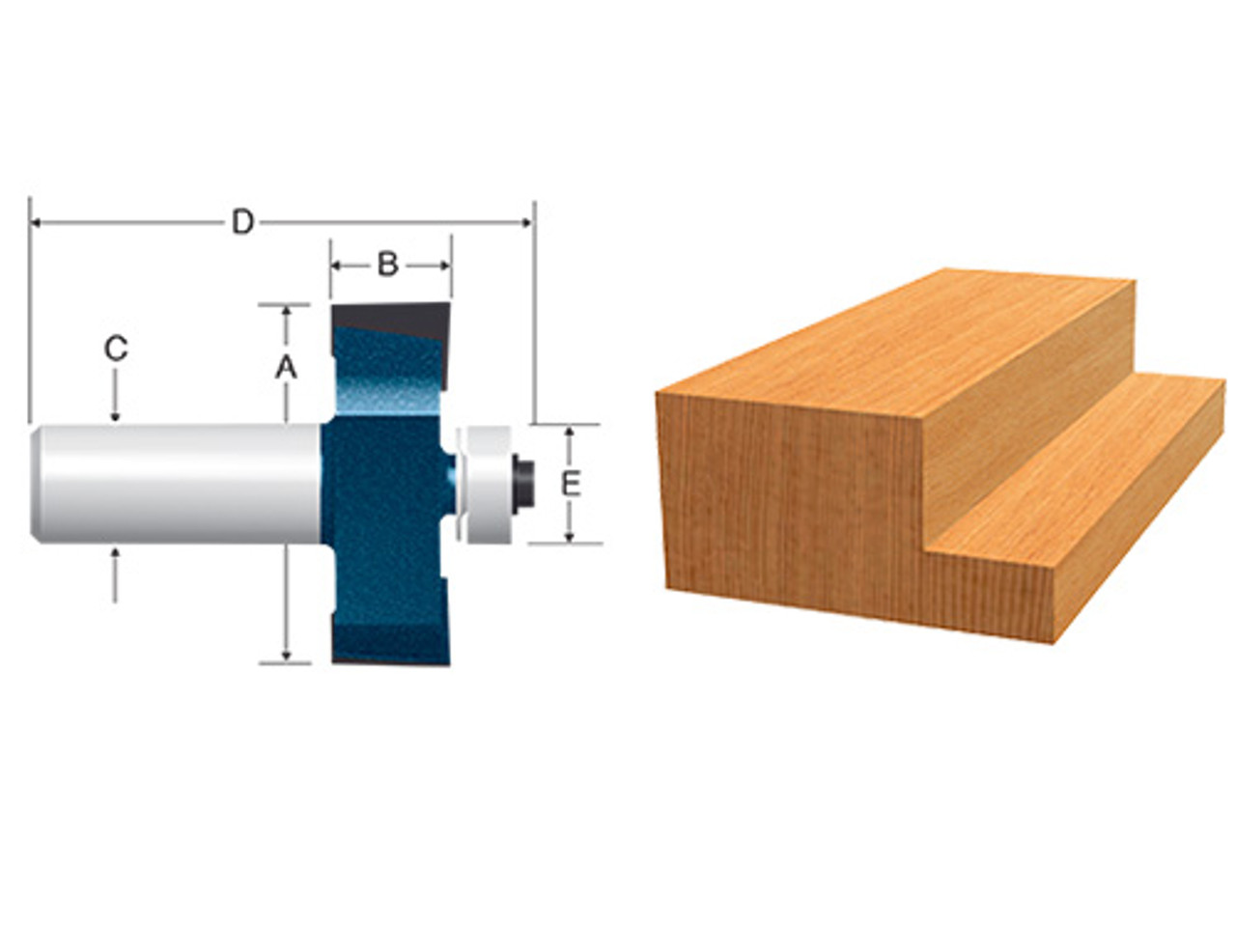 Bosch Carbide-Tipped Rabbeting Router Bit, 3/8