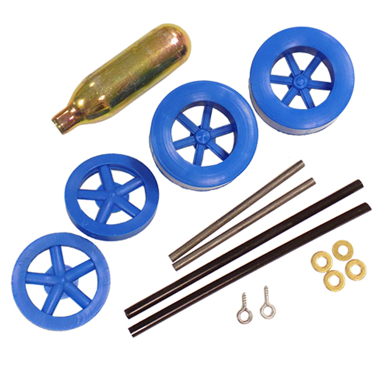 ABS Dragster Wheel Kit with CO2 Cartridge, Blue