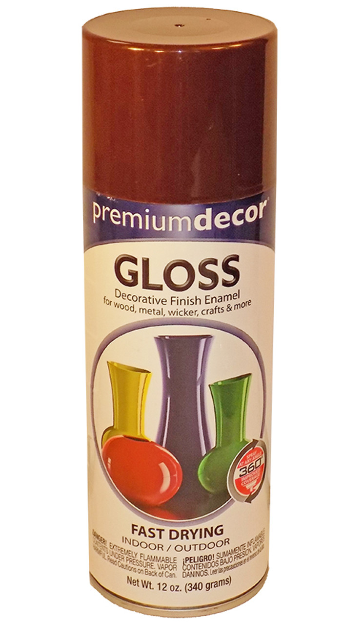 Premium Decor Enamel Spray Paint, Leather Brown, Gloss - Midwest