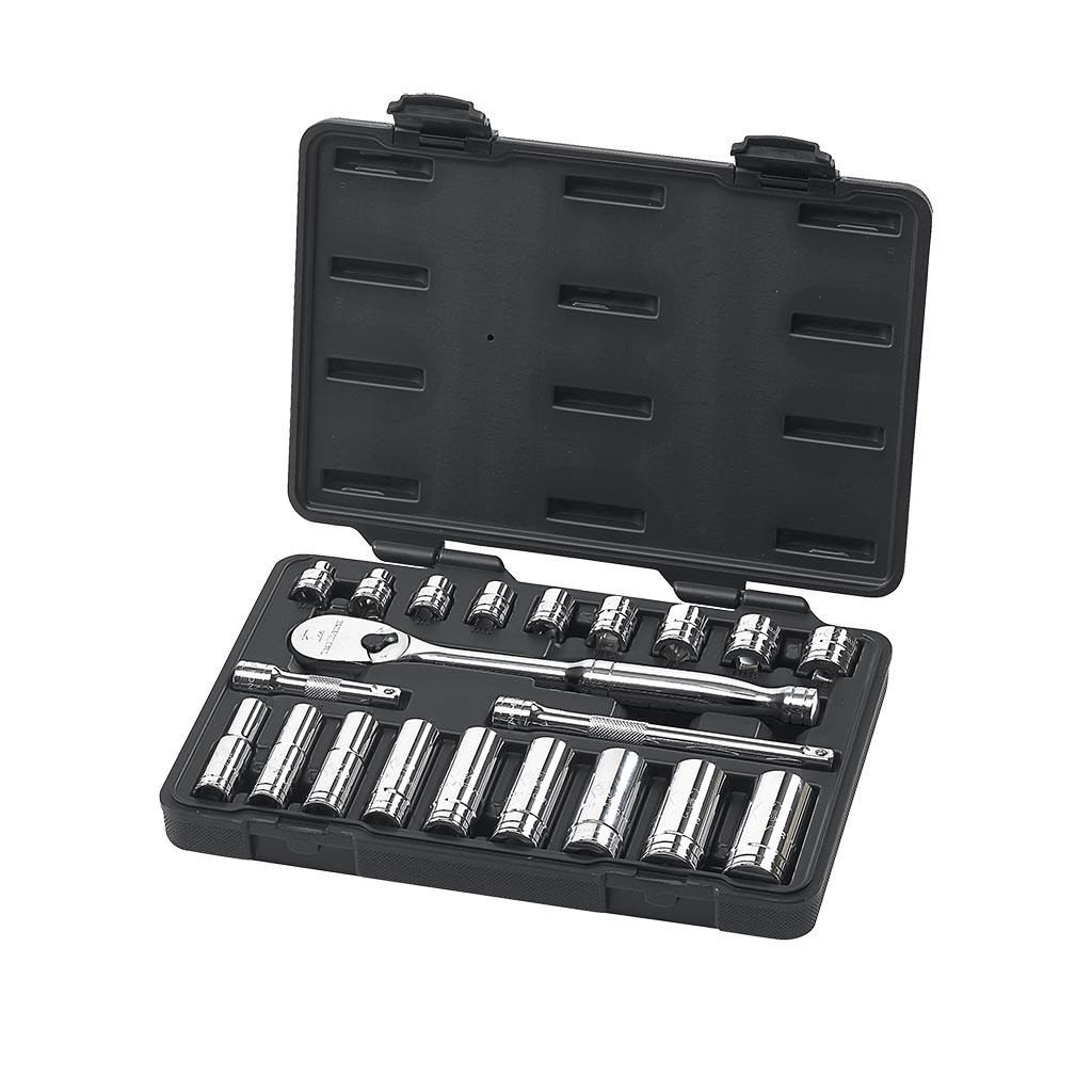 GearWrench 3/8" Drive 6 & 12Point Standard & Deep SAE Sockets, 21