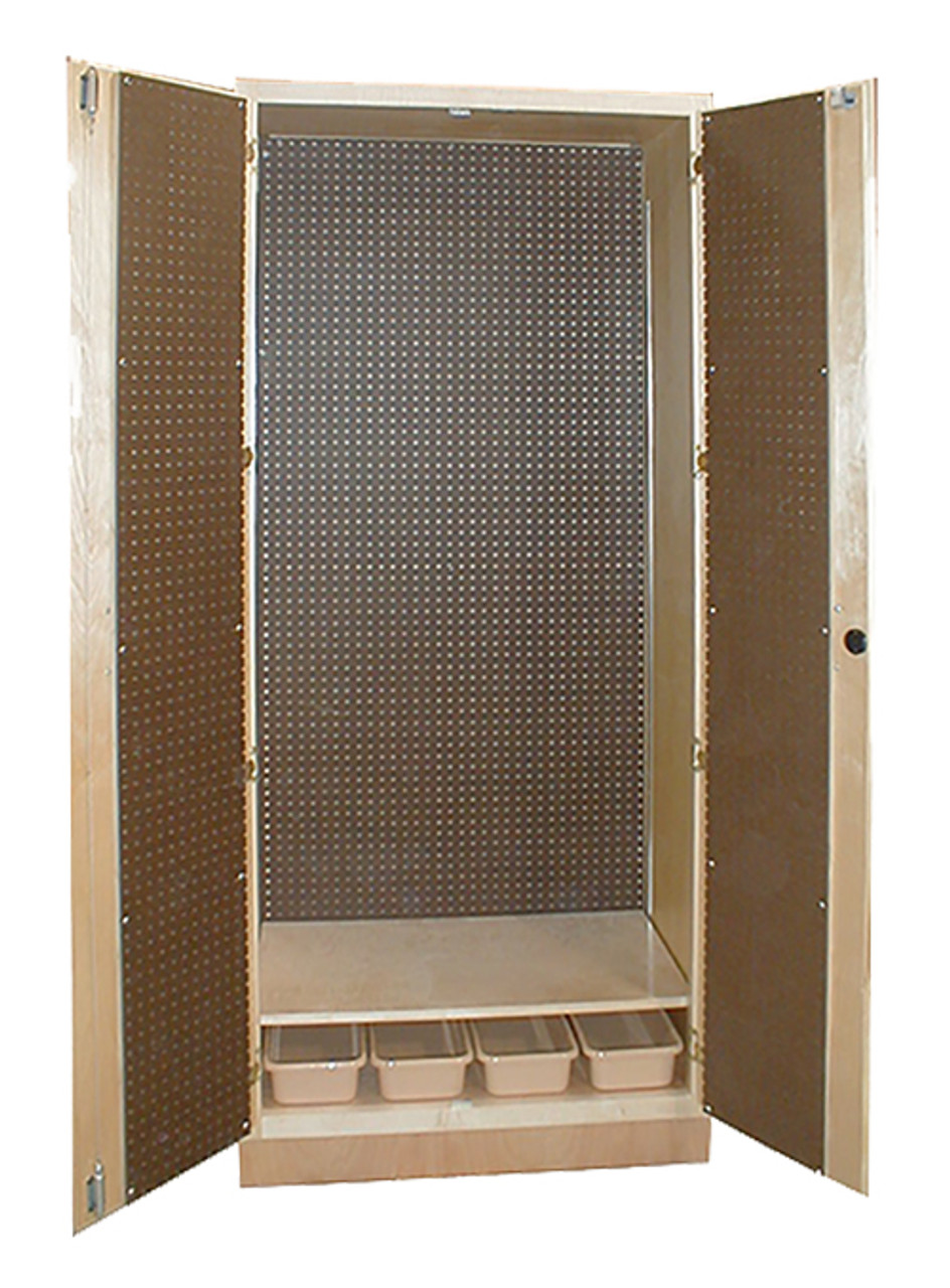 Tall Storage Cabinet with Shelves, Tote Trays & Doors - 48W x 22