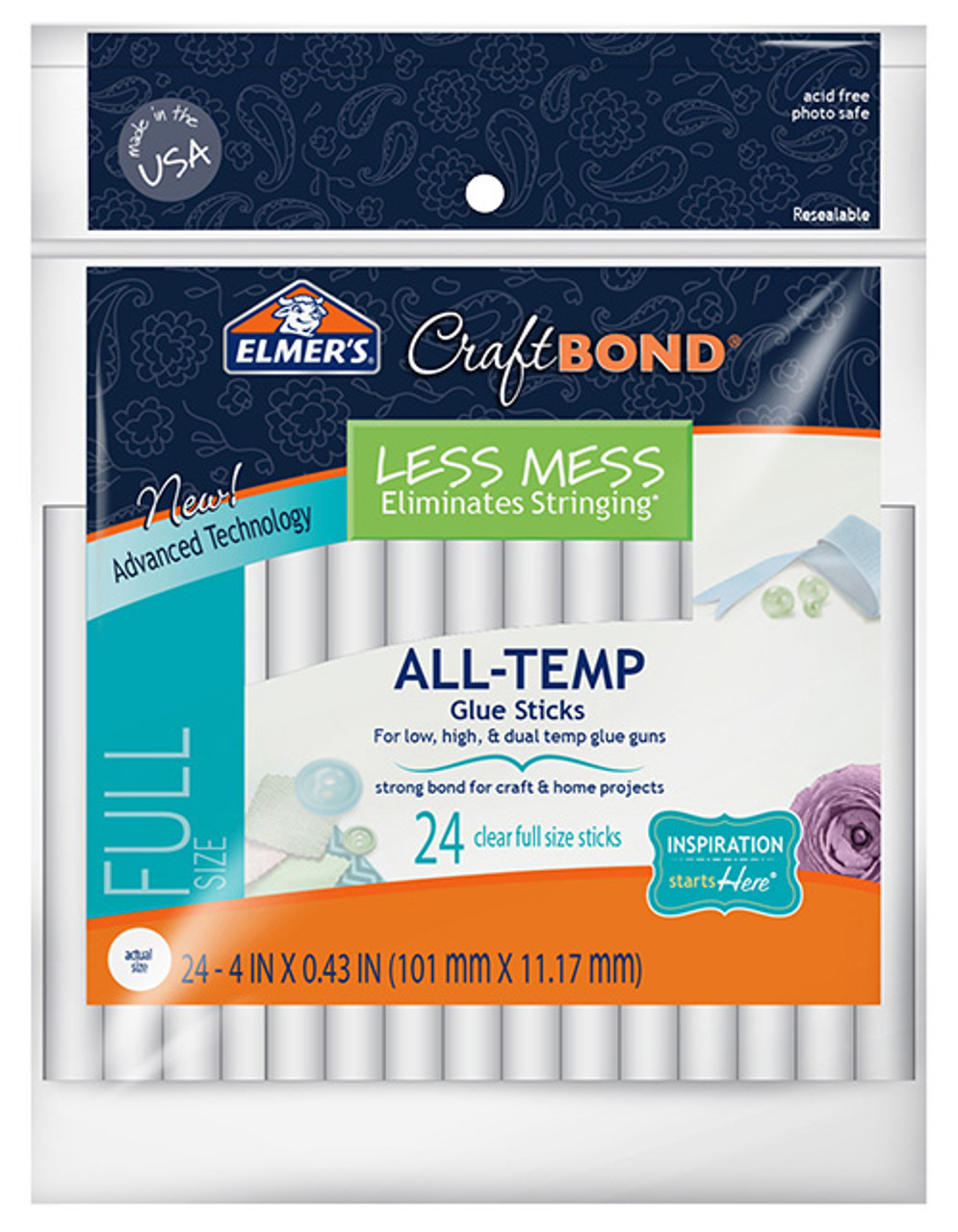 Elmer's CraftBond Less Mess All-Temp Glue Sticks - Each