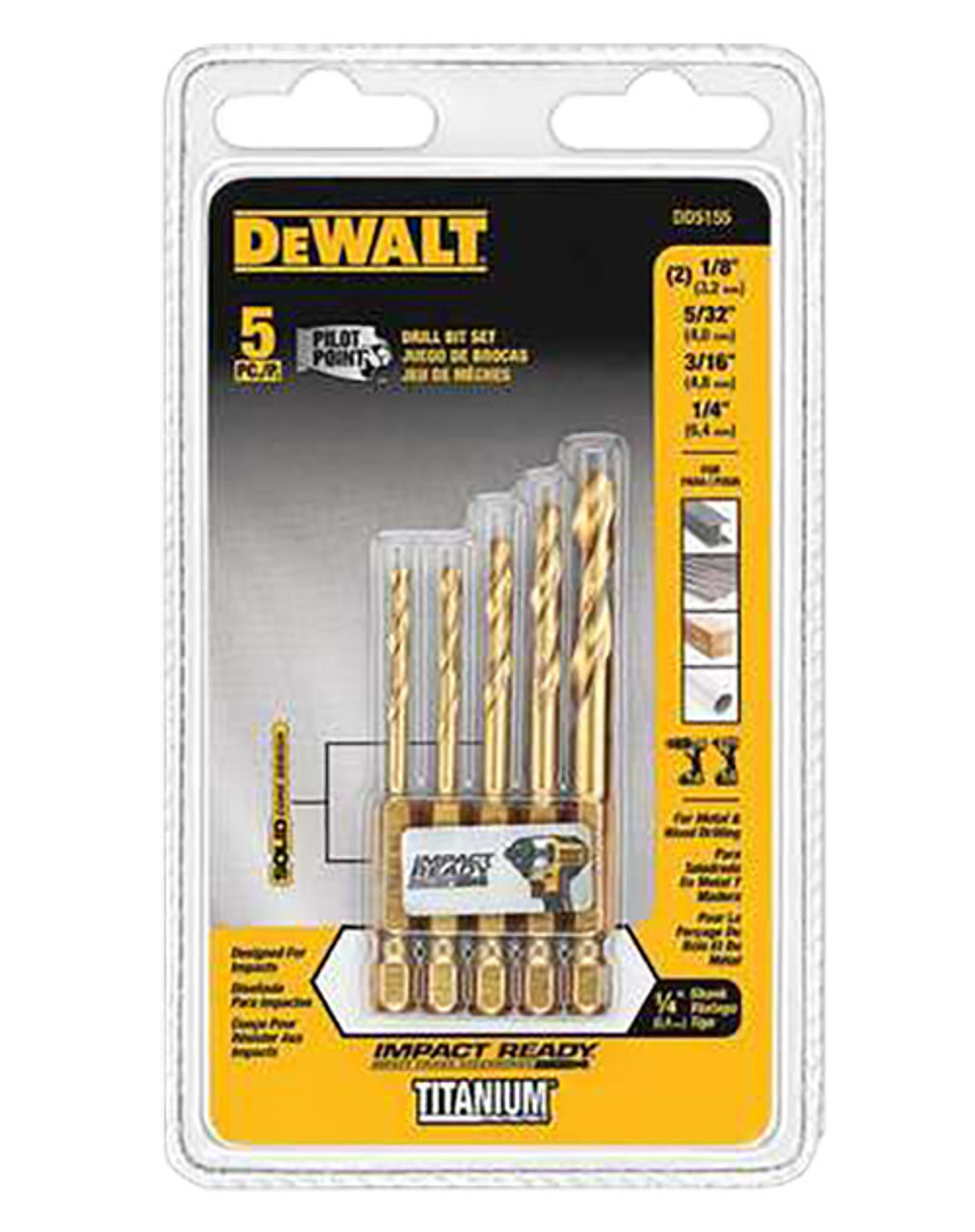 DeWalt 5-Piece Drill Bit Set | Midwest Technology