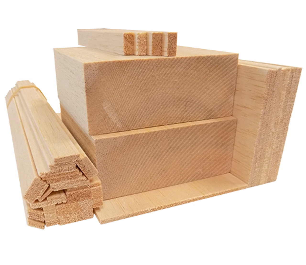 Bud Nosen Balsa Wood Block, 2 x 3 x 12, 1/pkg.