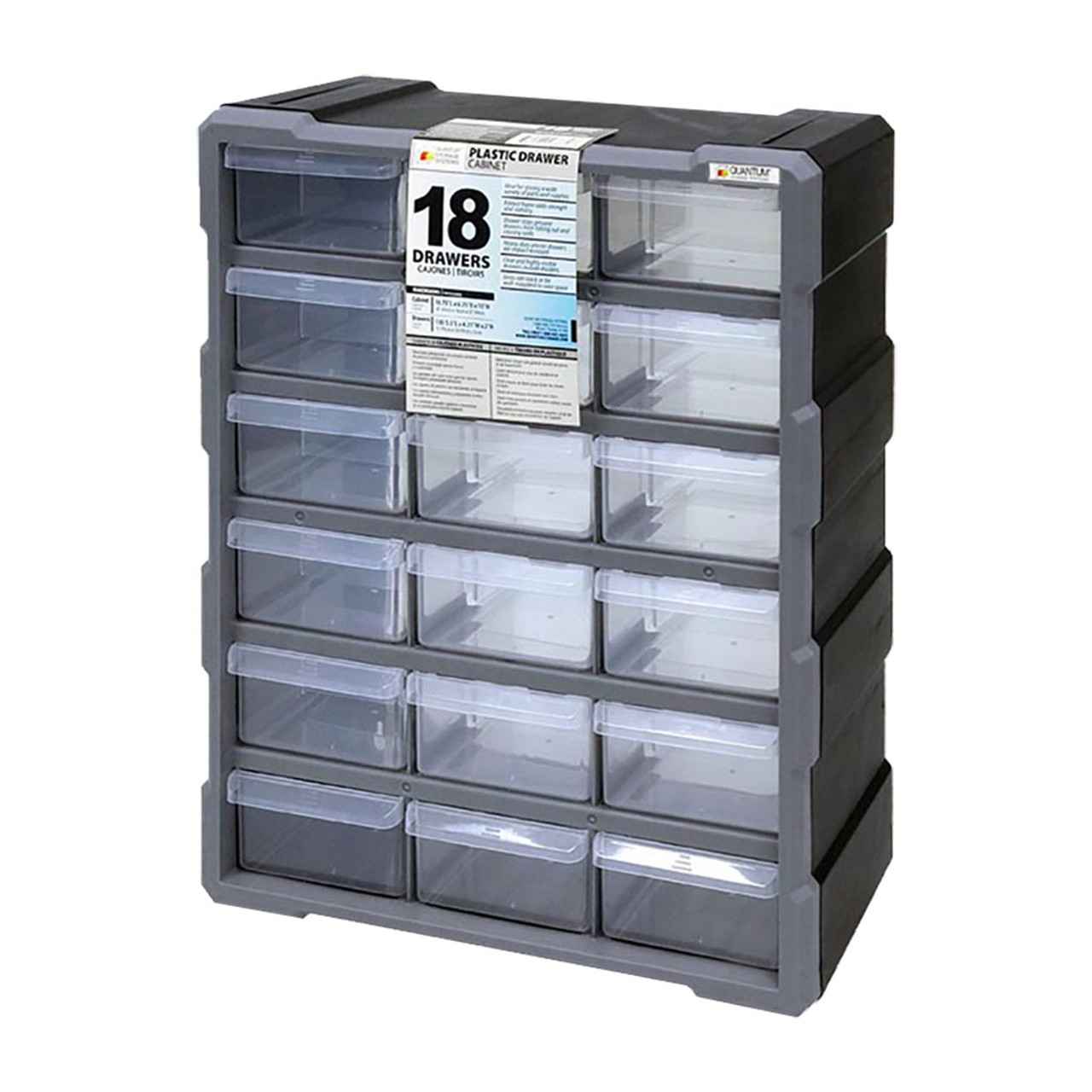 Quantum Plastic Drawer Cabinet 18 Drawer Midwest Technology