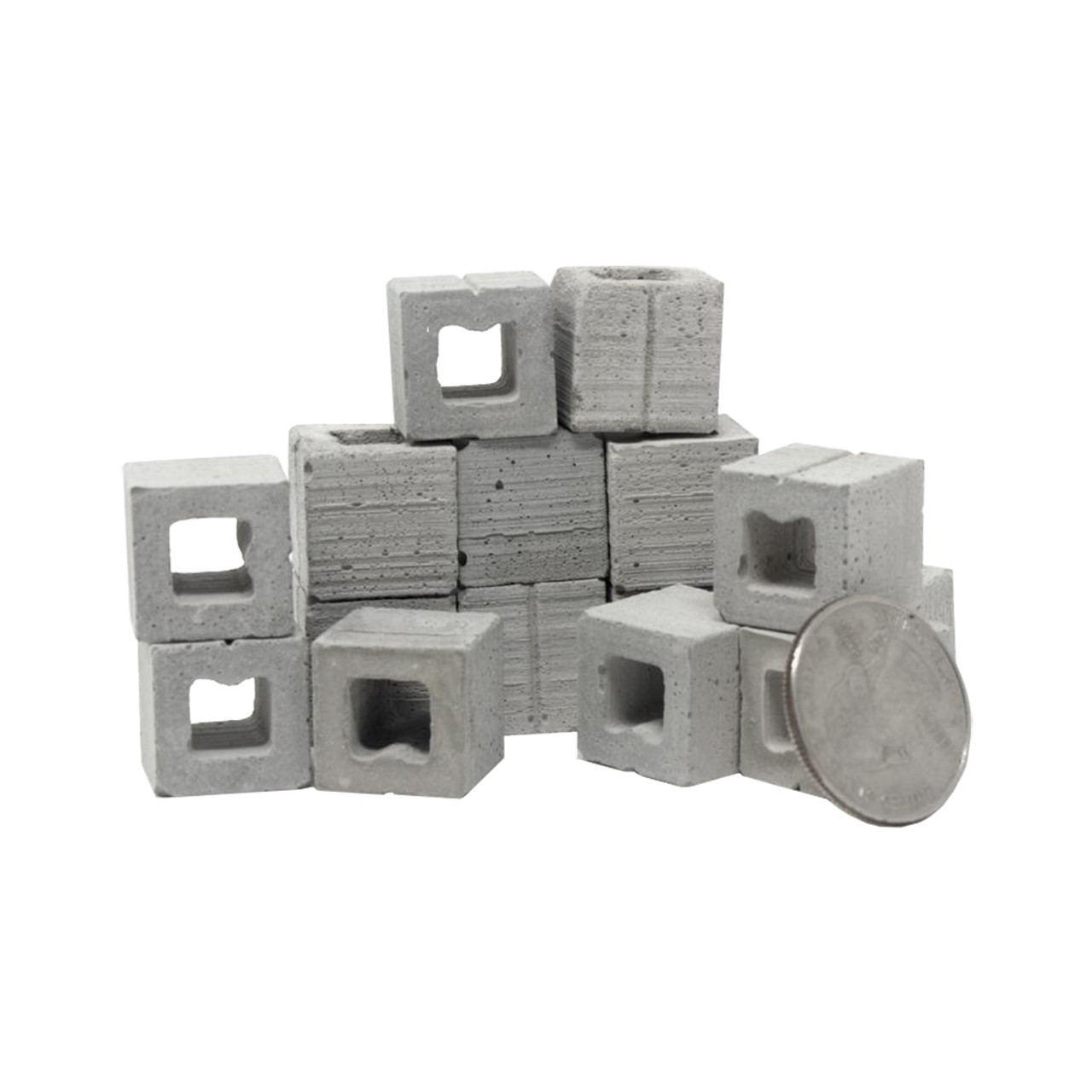 Mini Materials 1:12 Scale Half Cinder Blocks, 15-Pack