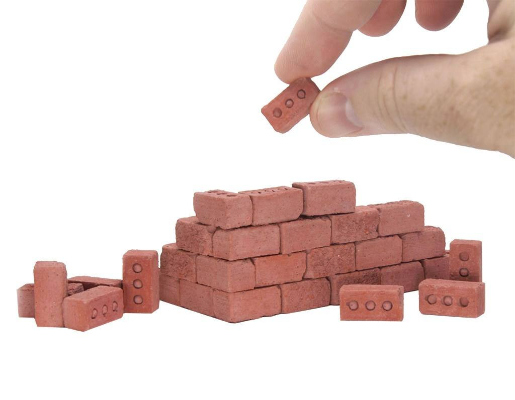 Mini Materials 1:12 Mini Red Blocks, 50Pk | Midwest Technology