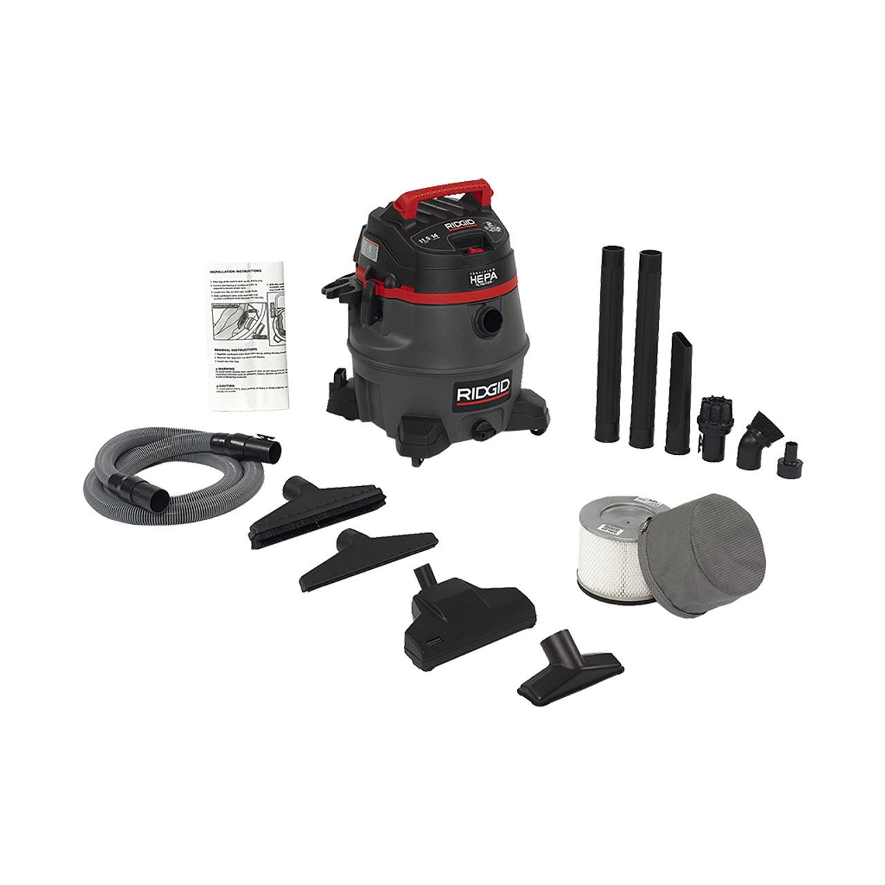 Ridgid Wet/Dry Vacuum with Certified HEPA Filtration, 14 Gallon - Midwest  Technology Products